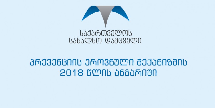 პრევენციის ეროვნული მექანიზმის 2018 წლის ანგარიში
