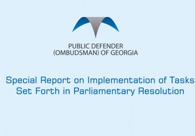 Special Report on Implementation of Tasks Set Forth in Parliamentary Resolution 