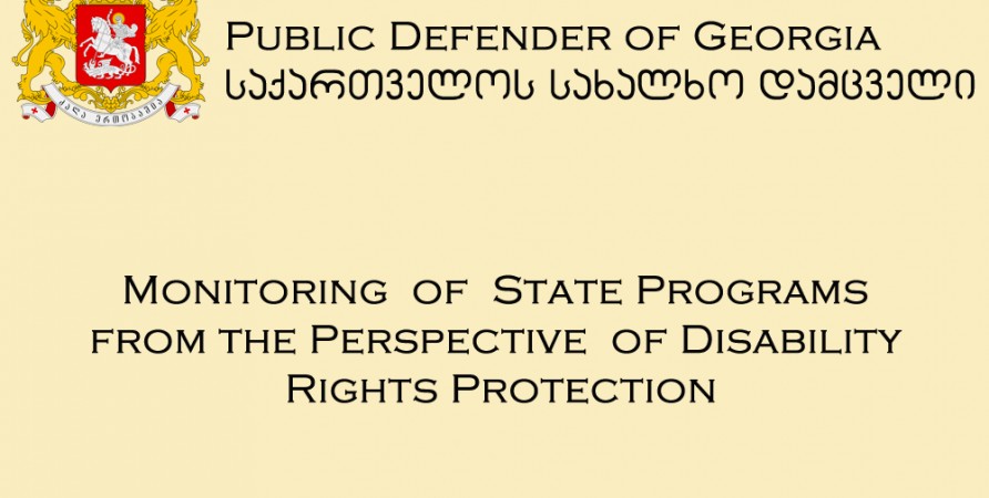 Monitoring  of  State Programs from the Perspective  of Disability Rights Protection