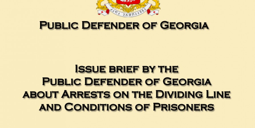 Issue brief by the Public Defender of Georgia about Arrests on the Dividing Line and Conditions of Prisoners