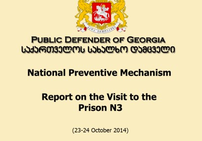 National Preventive Mechanism Report on the Visit to the Prison N3 (23-24 October 2014)